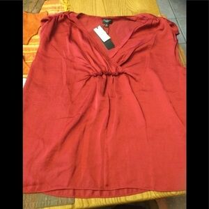 Talbots Garnet Sleeveless Tank Top Womens 8 Petite 8P  V Neck Blouse